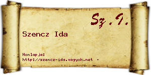 Szencz Ida névjegykártya